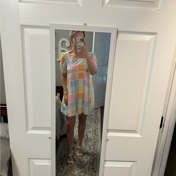 Colorful Pastel Checkered Dress - Picture 1 of 3